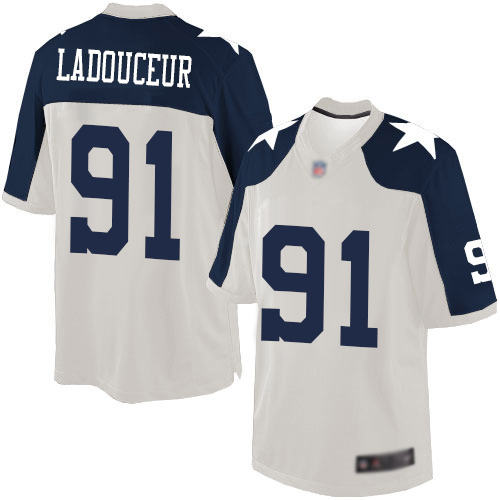 Men Dallas Cowboys Limited White L. P. Ladouceur Alternate 91 Throwback NFL Jersey